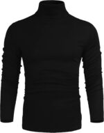 Men's Casual Slim Fit Basic Tops Knitted Lightweight Turtleneck Pullover Sweater - Image 2