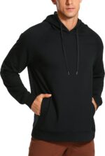 Hoodies for Men French Terry Hooded Sweatshirts Workout Athletic Casual Pullover Hoodie Tops with Pocket