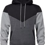 Men's Hoodies Patchwork Pullover Fleece Color Block Long Sleeve Sweatshirts Casual Drawstring Tops with Pocket