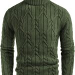 Men's Turtneck Pullover Sweaters Long Sleeve Solid Color Twisted Knit Sweater