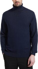 Men's Turtle Neck Sweaters Wool Blended Lightweight Long Sleeve High Neck Pullovers