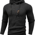 Men's Hooded Sweatshirt Long Sleeve Solid Knitted Hoodie Pullover Sweater